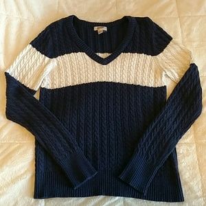 Color block Cable Knit Sweater