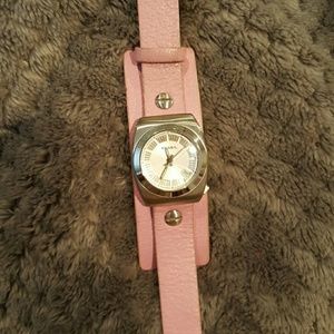 Pink leather fossil watch