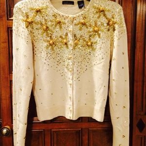 New Moda Int. Silk & Wool Blend Cardigan Small