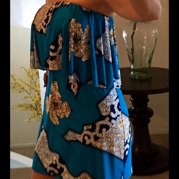 Strapless ruffle dress