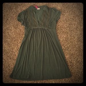 Dark Green Cap Sleeve Dress- Candies