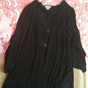 3/4 length sleeve black cardigan