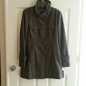 Kenneth Cole Reaction grey wool military coat