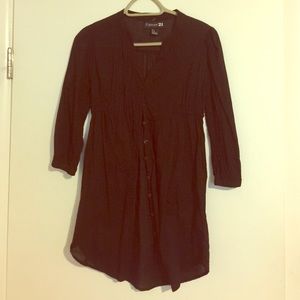 Black V-neck tunic