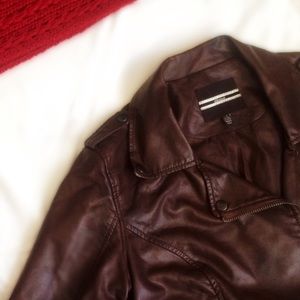 Brown Faux Leather Jacket