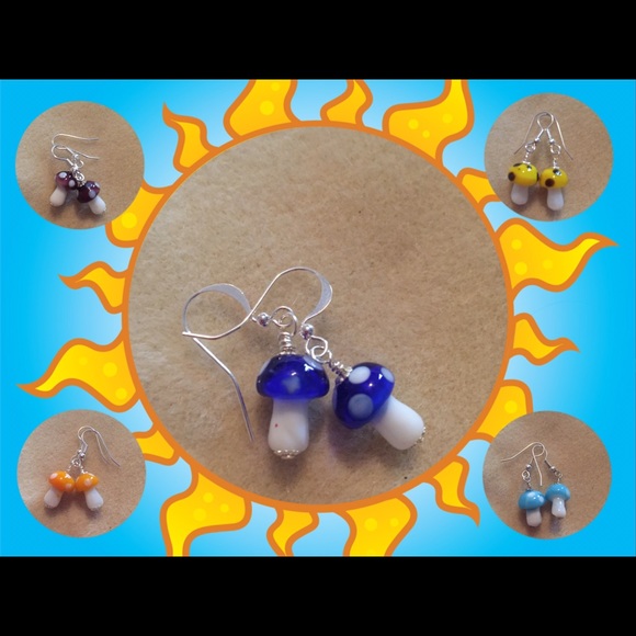 Hand Crafted Fairy Glass Mushrooms