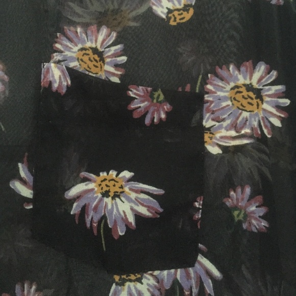 O'neil purple daisy sheer button up blouse - Picture 3 of 4