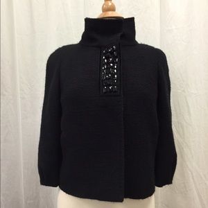 Massimo Dutti boucle black jacket sm