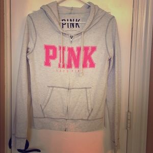PINK gray hoodie