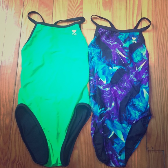 TWO TYR REVERSIBLE onepiece bathing suits SZ SMALL