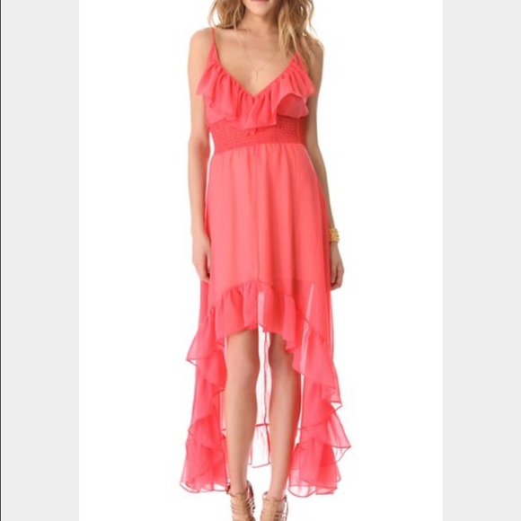 Hi-low ruffle maxi dress
