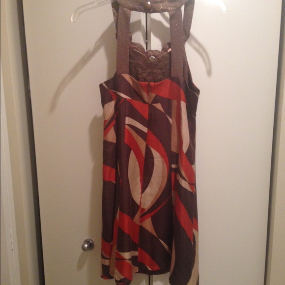 Nanette Lepore Multi Colored Geometric Dress Sz 4 - image 2