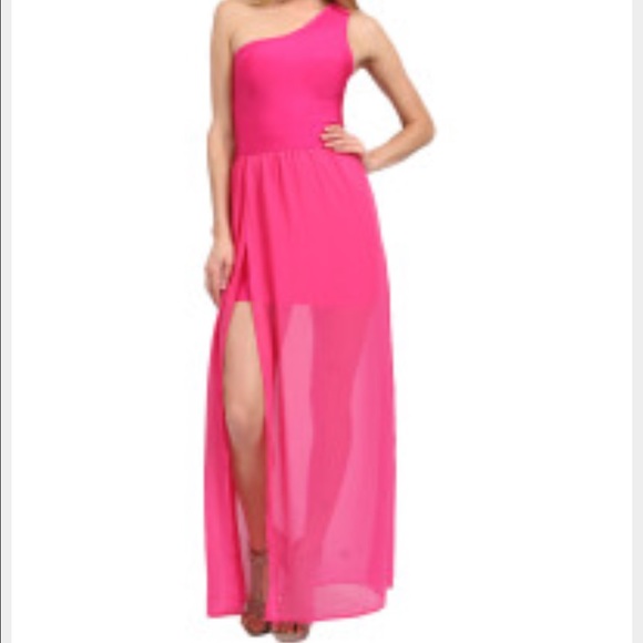 Hot pink head turner dress