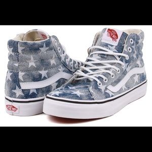 Rare Washed Denim Stars Vans Sk8 Hi