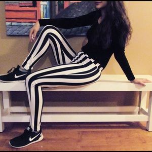 Striped High-Waisted Leggings