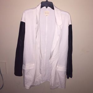 White Blazer Leather Sleeves!