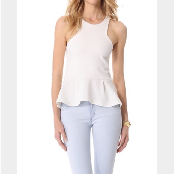 White peplum top