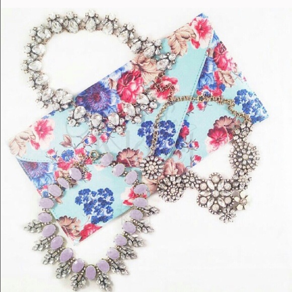 Jewelry | purple crystal leaves necklace - Picture 3 of 3