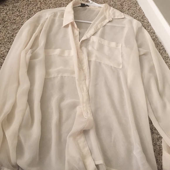 Cream button down top