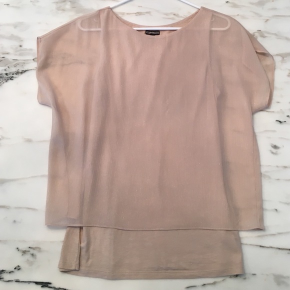 Beige short sleeve blouse