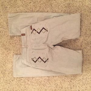 7 For all mankind corduroy white Jean pants NWOT