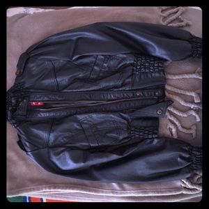 Black Cropped Leather Jacket