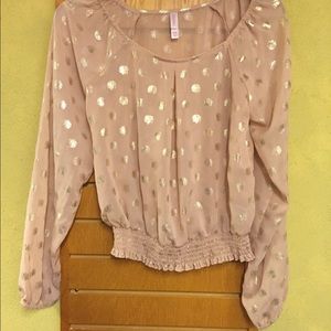 Beige with gold circles blouse