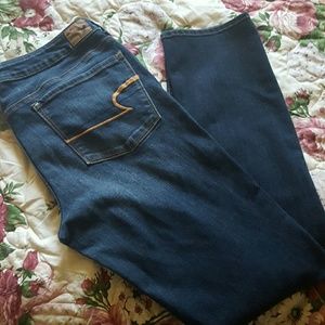 American Eagle dark wash skinny jeans size 14 long
