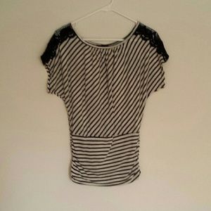 Black and white striped top