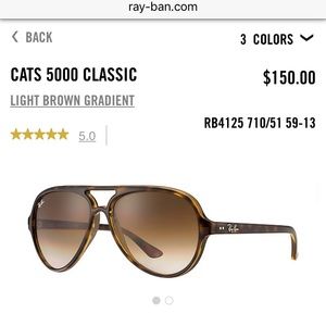 Light brown gradient Ray Ban sunglasses