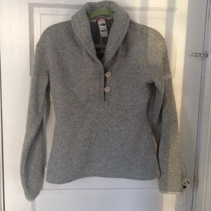 Grey Pullover with Shawl Color and Buttons