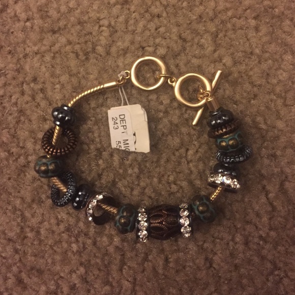 Brown and blue bracelet