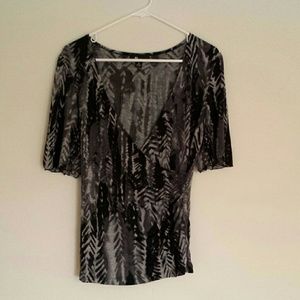 Plunging neck blouse