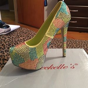 Colorful Rhinestone Heels