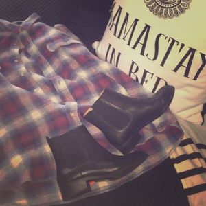 ZARA black genuine leather ankle boot