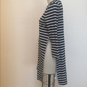 Black white striped Jcrew sweater shirt tunic