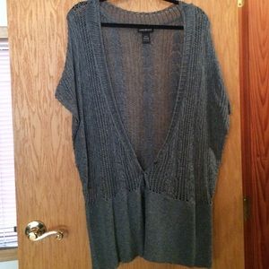 Grey cardigan.