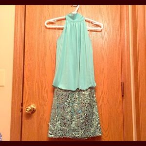 Aquamarine sparkly dress 👗✨