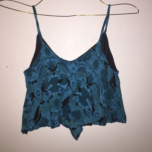 blue patterned crop top - Picture 1 of 2
