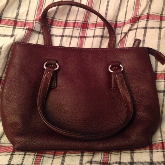 Genuine leather brown fossil purse