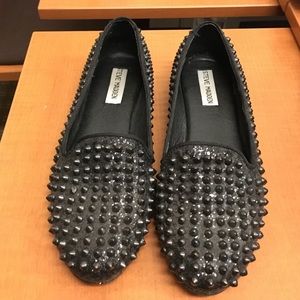 Steve Madden Black Studded Flats Studs Loafers