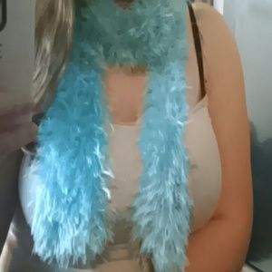 Blue fuzzy scarf