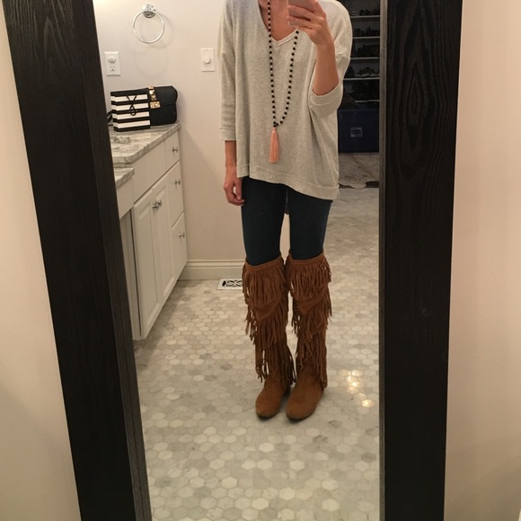 Sam Edelman Uri Over The Knee Fringe Boot 8.5