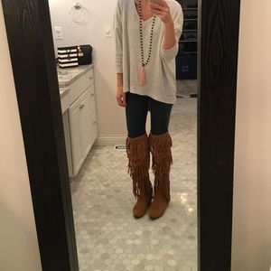 Sam Edelman Uri Over The Knee Fringe Boot 8.5