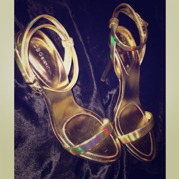Gold BCBGeneration High Heel Sandals