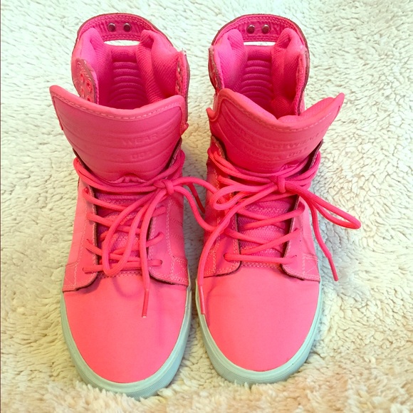 Supra high-tops!! Pink and white! $35! Like new!!