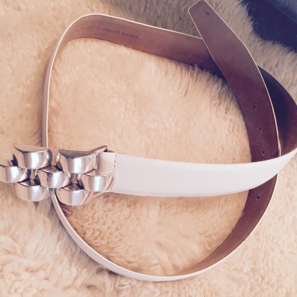 Calvin Klein Leather 48” White Belt