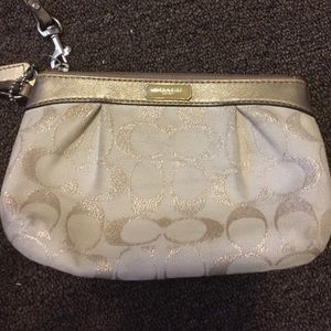 Coach gold wristlet