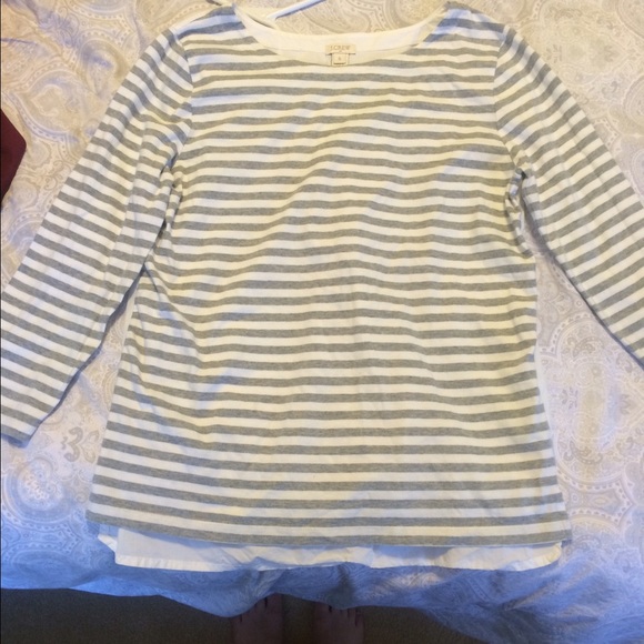 3/4 sleeve J. Crew striped T Shirt