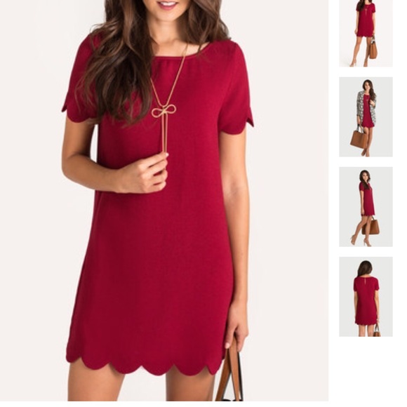 Cherry Red Scallop Dress